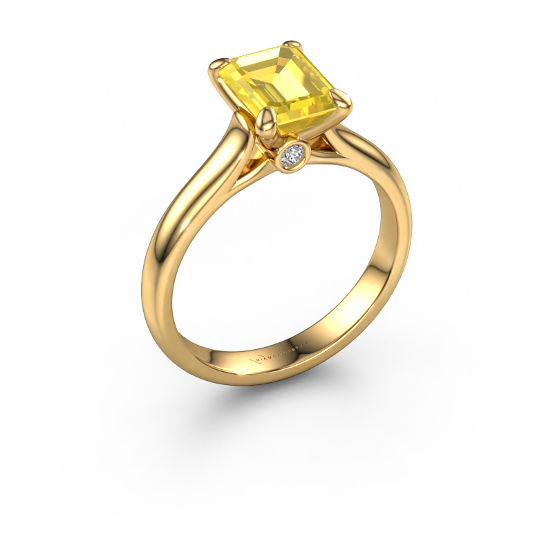 Bild von Verlobungsring Valorie eme 1 585 Gold Gelb Saphir 9x7 mm