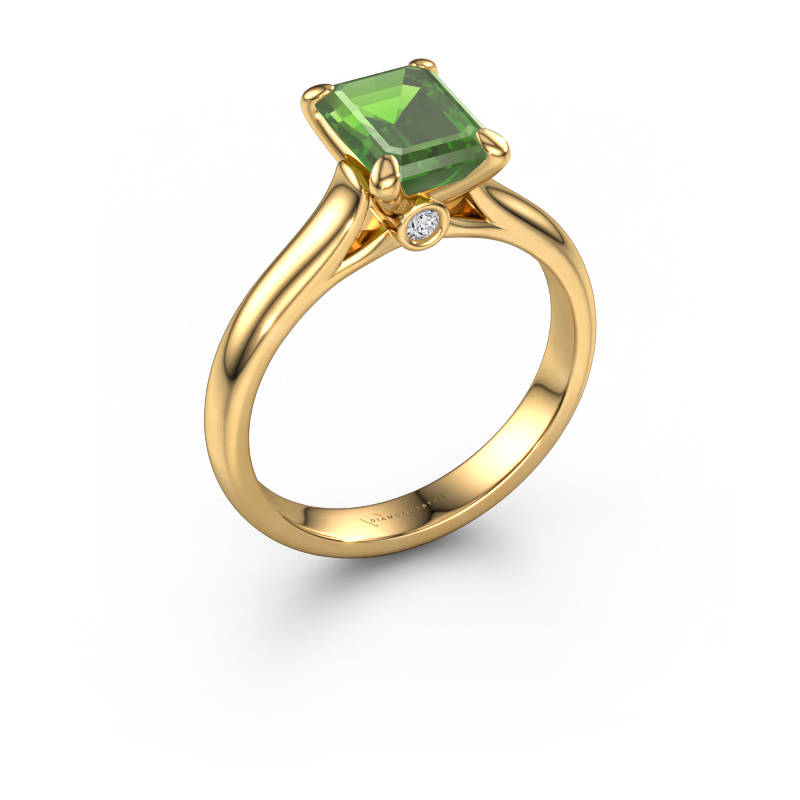 Bild von Verlobungsring Valorie eme 1 585 Gold Turmalin grün 9x7 mm