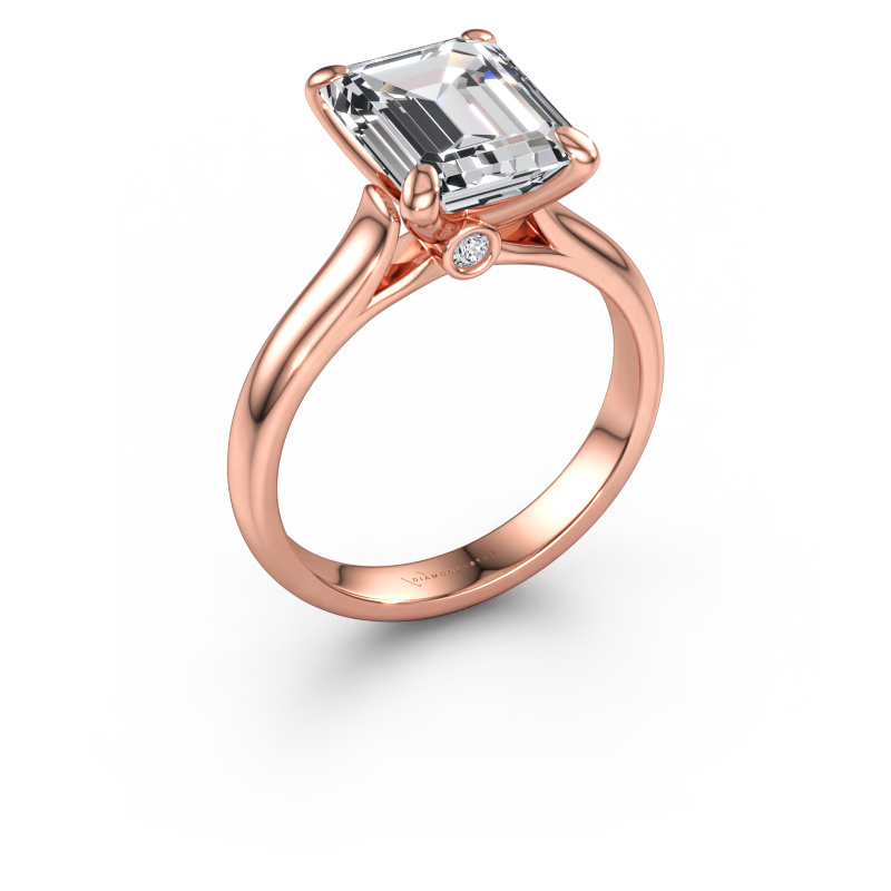 Immagine di Anello di fidanzamento Valorie eme 1 585 oro rosa Diamante lab grown 3.54 crt