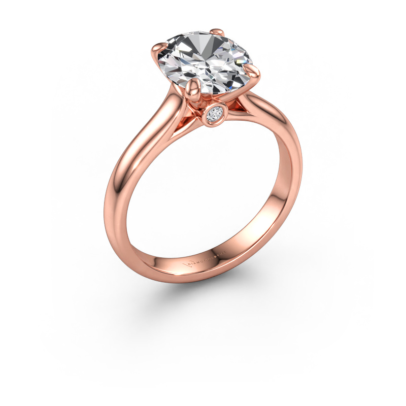 Immagine di Anello di fidanzamento Valorie ovl 1 585 oro rosa Diamante lab grown 2.74 crt