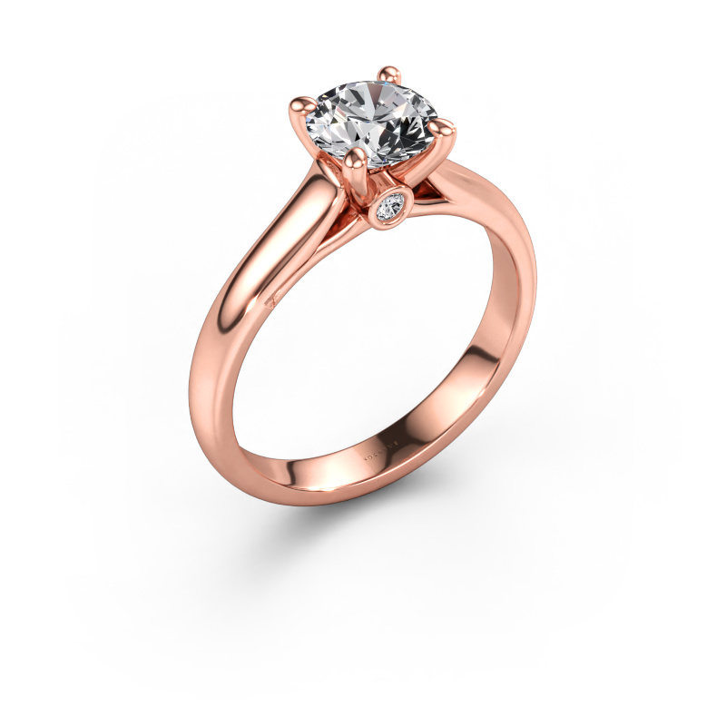 Immagine di Anello di fidanzamento Valorie RND 1 585 oro rosa Diamante 1.04 crt