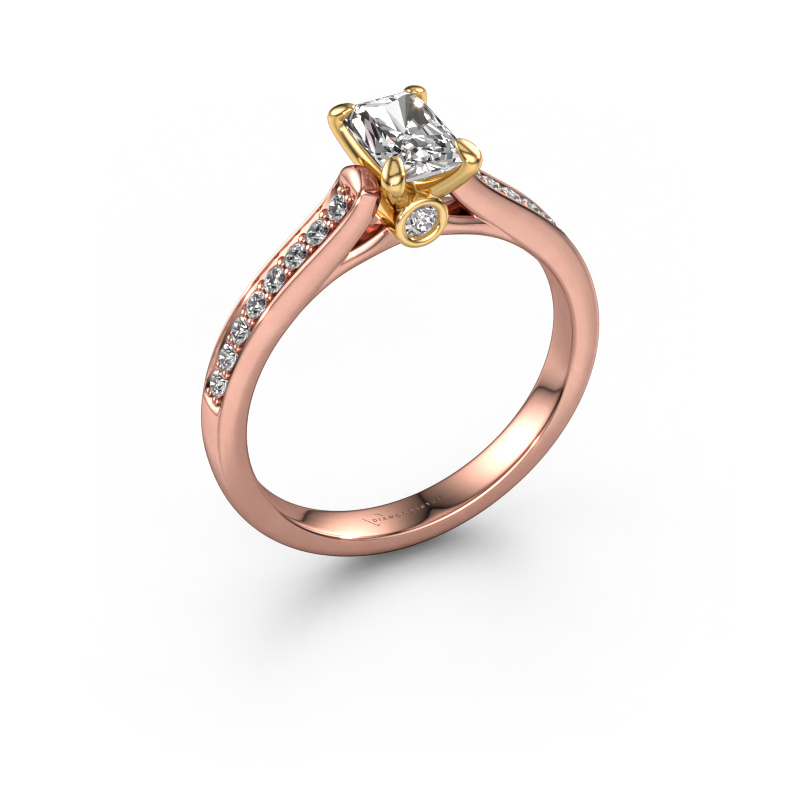 Image de Bague de fiançailles Valorie rad 2 585 or rose Diamant 0.85 crt