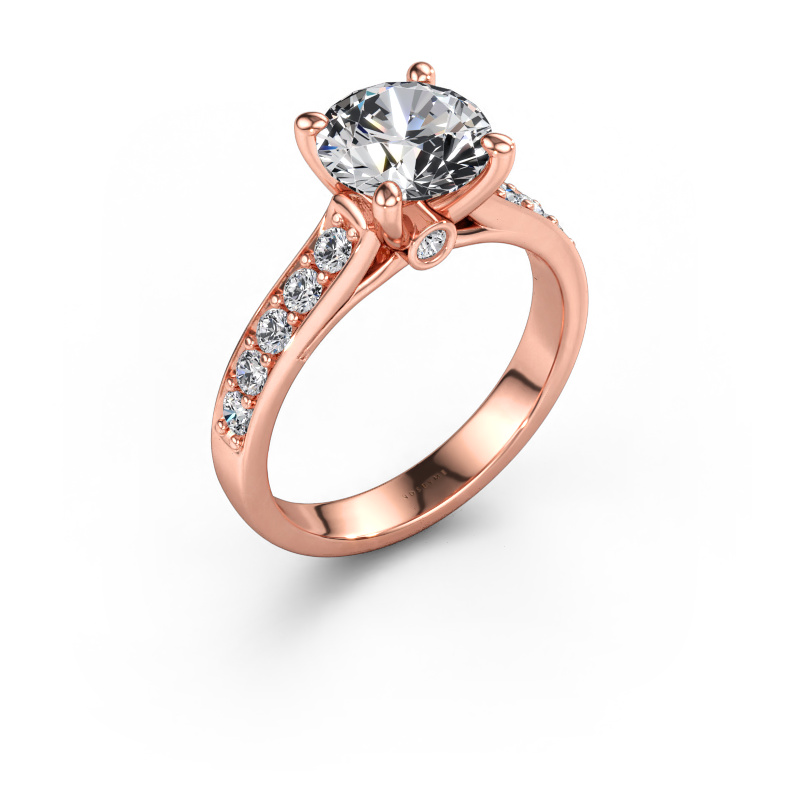 Immagine di Anello di fidanzamento Valorie RND 2 585 oro rosa Diamante lab grown 2.39 crt