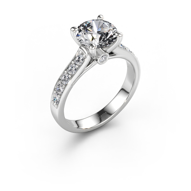 Immagine di Anello di fidanzamento Valorie RND 2 585 oro bianco Diamante lab grown 2.39 crt