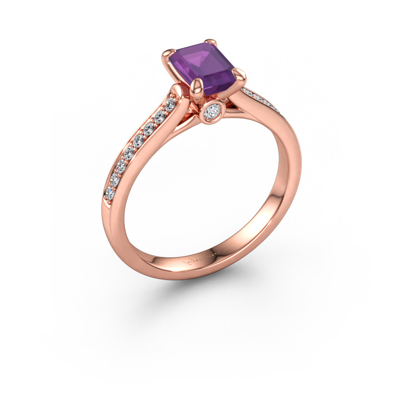 Bild av Förlovningsring Valorie eme 2 585 roséguld Ametist 6.5x4.5 mm