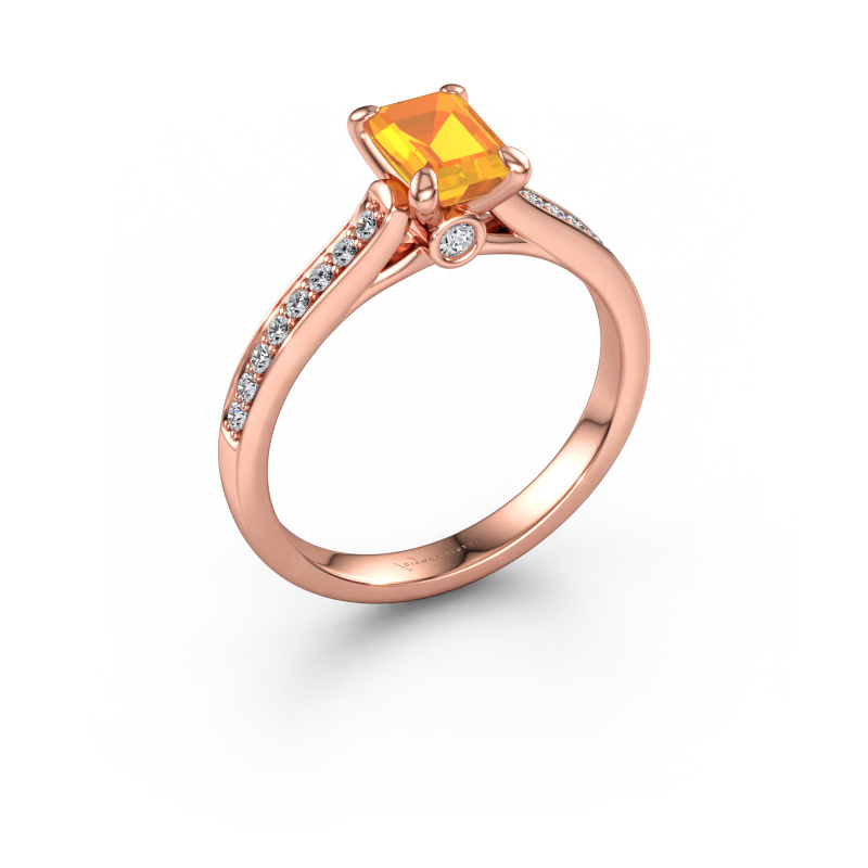 Immagine di Anello di fidanzamento Valorie eme 2 585 oro rosa Citrino 6.5x4.5 mm