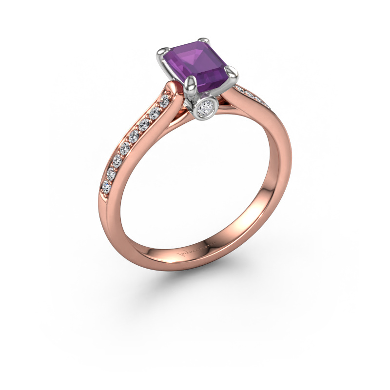 Bild von Verlobungsring Valorie eme 2 585 Roségold Amethyst 6.5x4.5 mm