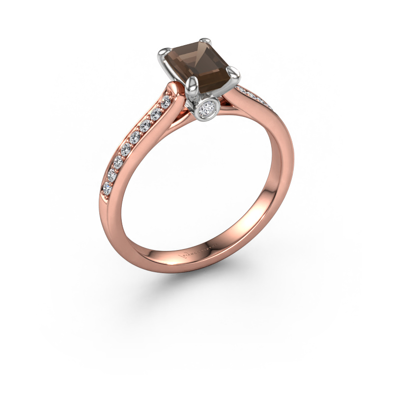 Bild von Verlobungsring Valorie eme 2 585 Roségold Rauchquarz 6.5x4.5 mm