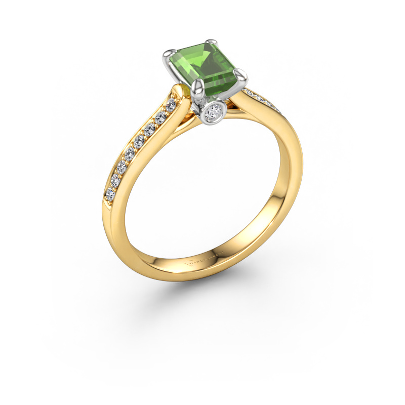 Bild von Verlobungsring Valorie eme 2 585 Gold Turmalin grün 6.5x4.5 mm