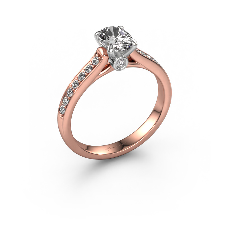 Bild von Verlobungsring Valorie ovl 2 585 Roségold Custom diamant 7x5 mm