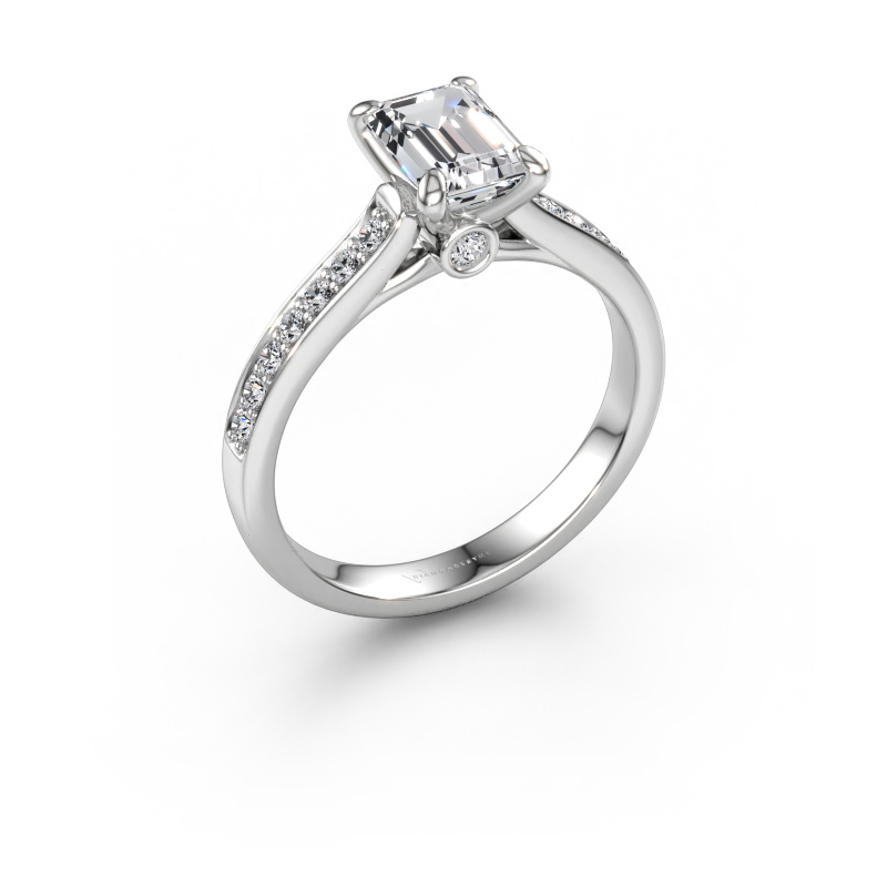 Immagine di Anello di fidanzamento Valorie eme 2 585 oro bianco Diamante lab grown 1.40 crt