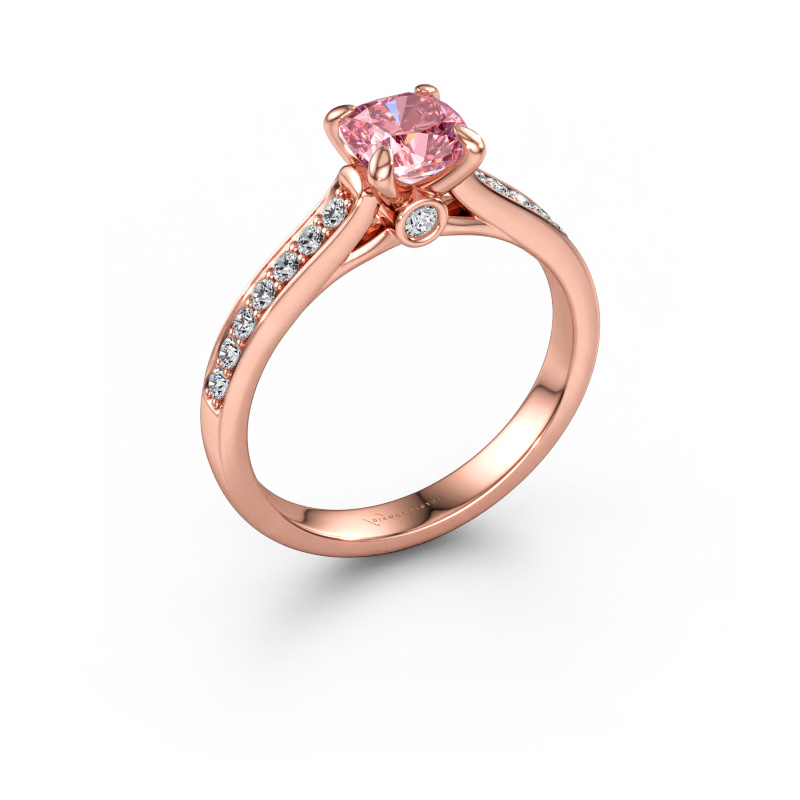 Image of Engagement ring Valorie cus 2 585 rose gold Pink lab grown diamond 5.5 mm