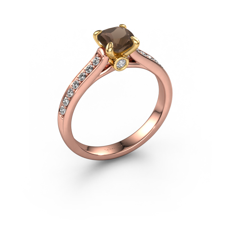 Bild von Verlobungsring Valorie cus 2 585 Roségold Rauchquarz 5.5 mm