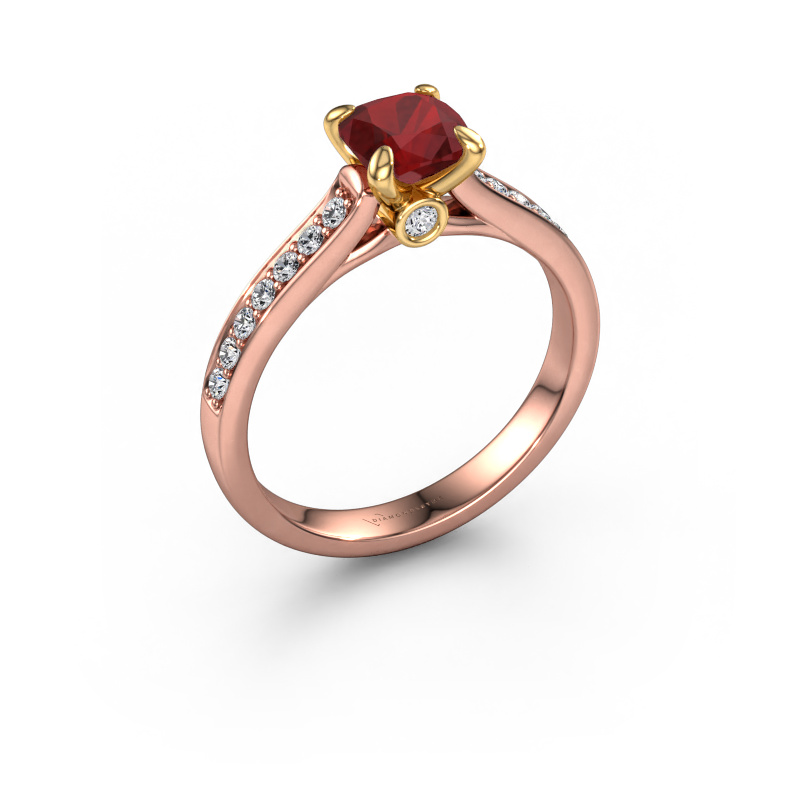 Image of Engagement ring Valorie cus 2 585 rose gold Ruby 5.5 mm
