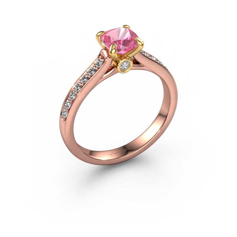 Image de Bague de fiançailles Valorie cus 2 585 or rose Saphir rose 5.5 mm