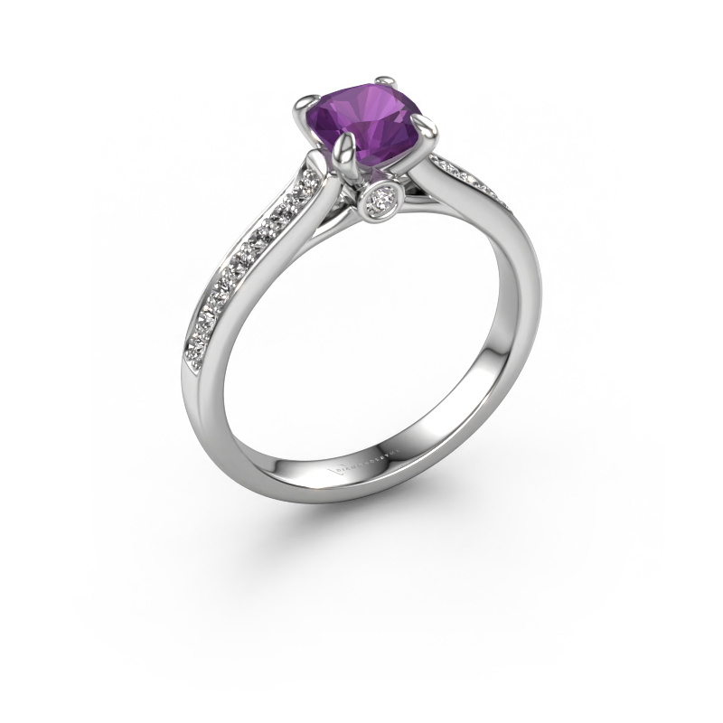 Image of Engagement ring Valorie cus 2 950 platinum Amethyst 5.5 mm