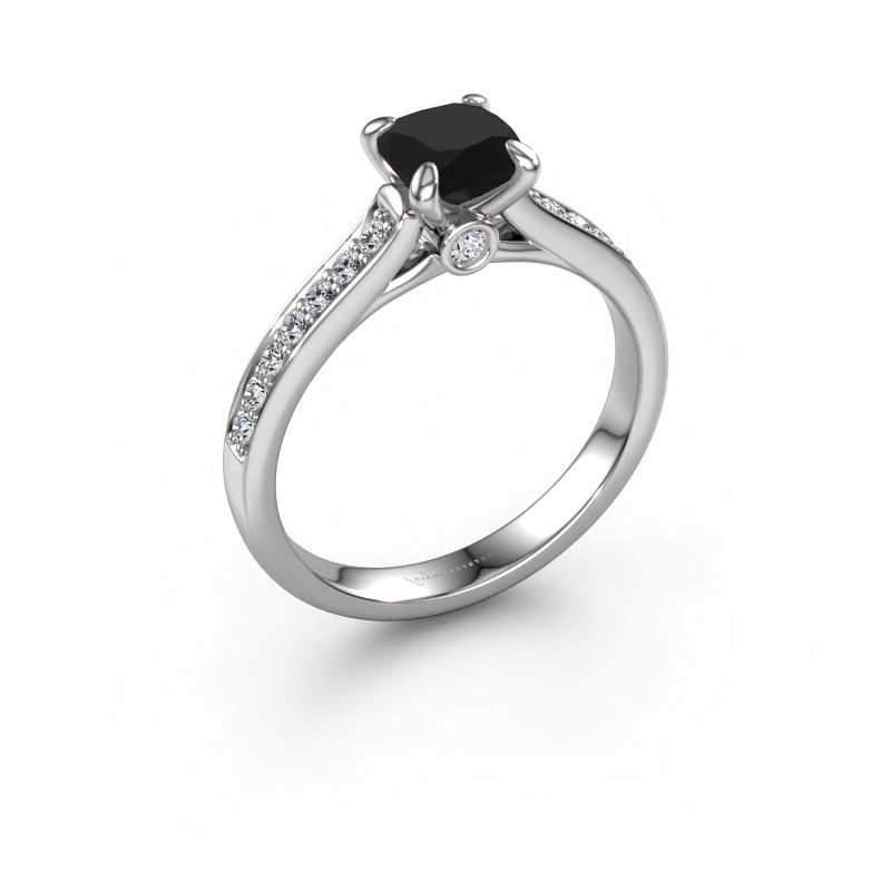 Image of Engagement ring Valorie cus 2 950 platinum Black diamond 1.40 crt