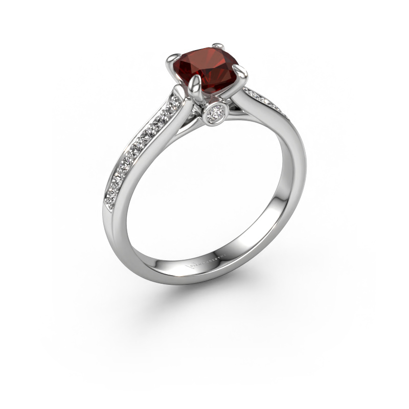 Image of Engagement ring Valorie cus 2 950 platinum Garnet 5.5 mm