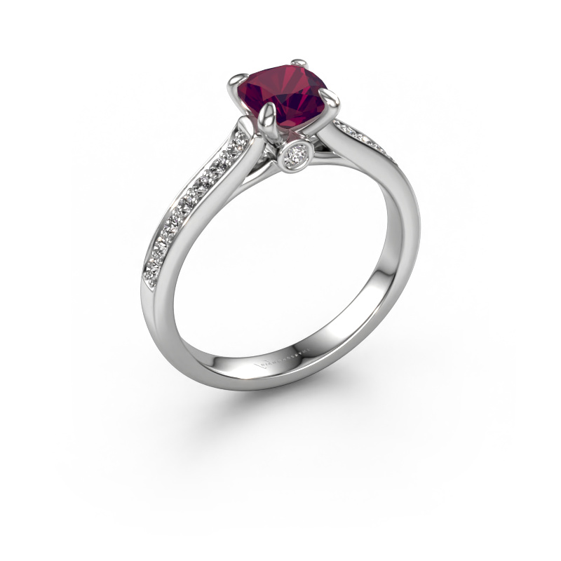 Image of Engagement ring Valorie cus 2 950 platinum Rhodolite 5.5 mm