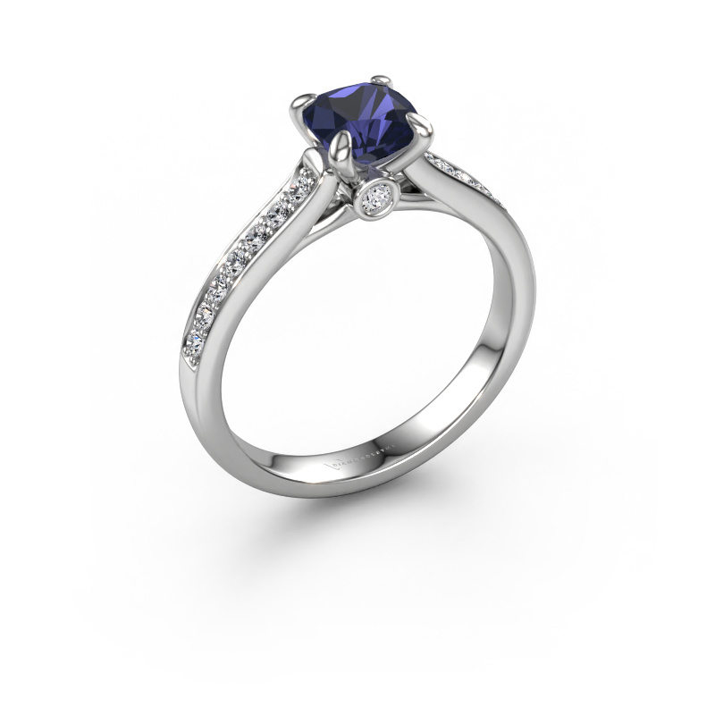 Image of Engagement ring Valorie cus 2 950 platinum Sapphire 5.5 mm