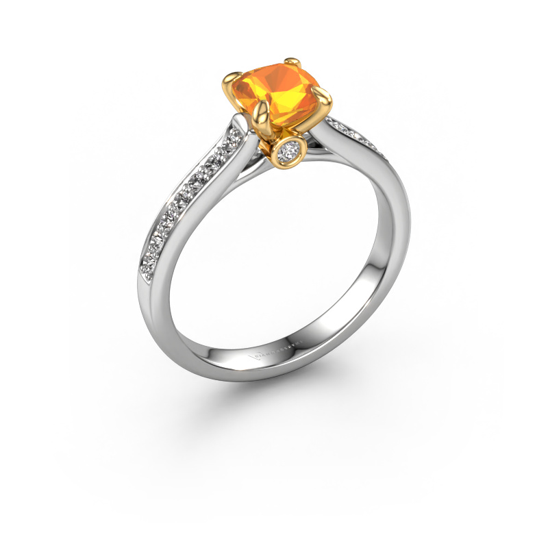 Image de Bague de fiançailles Valorie cus 2 585 or blanc Citrine 5.5 mm