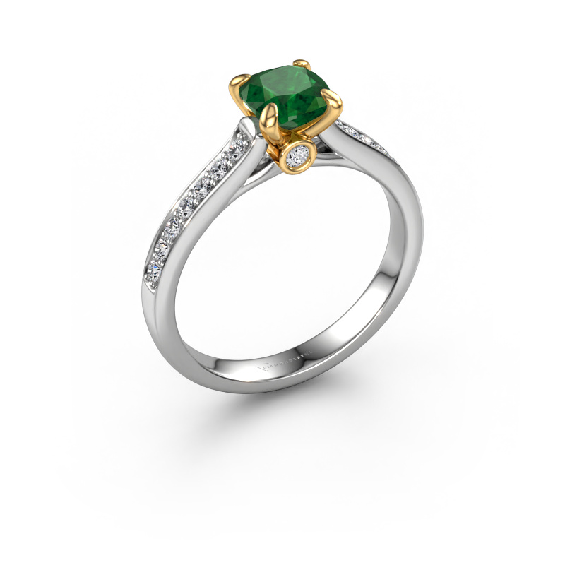 Image of Engagement ring Valorie cus 2 585 white gold Emerald 5.5 mm