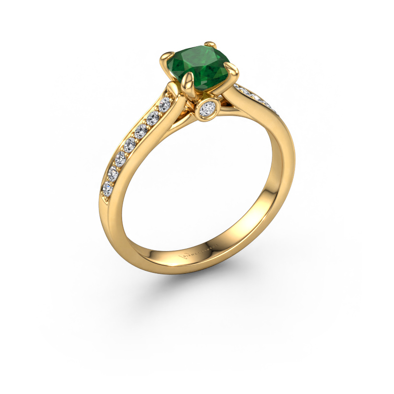 Image of Engagement ring Valorie cus 2 585 gold Emerald 5.5 mm