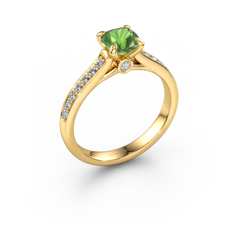 Bild von Verlobungsring Valorie cus 2 585 Gold Turmalin grün 5.5 mm