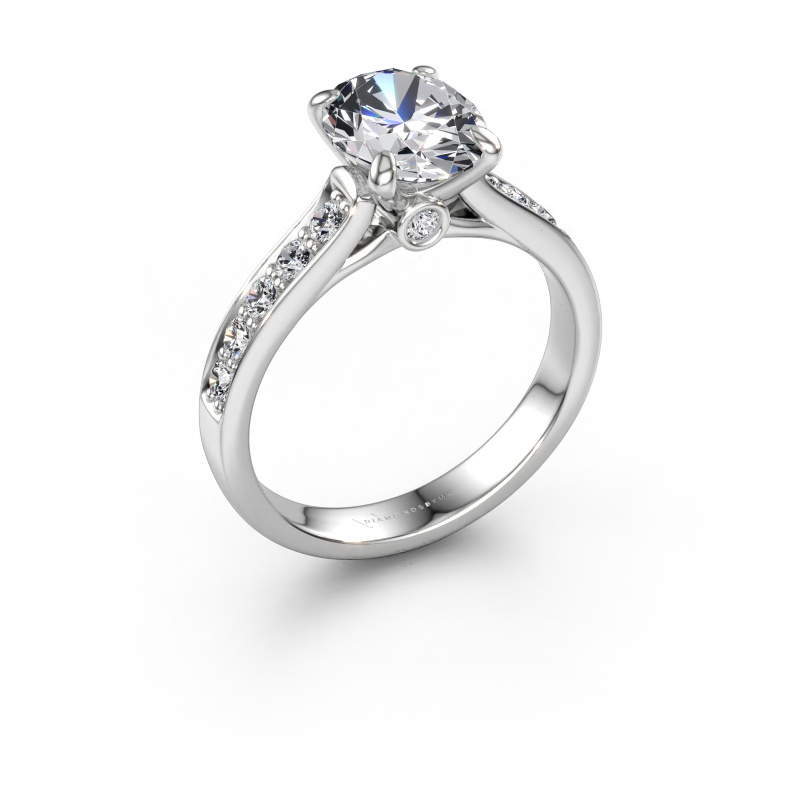 Immagine di Anello di fidanzamento Valorie ovl 2 585 oro bianco Diamante 2.14 crt