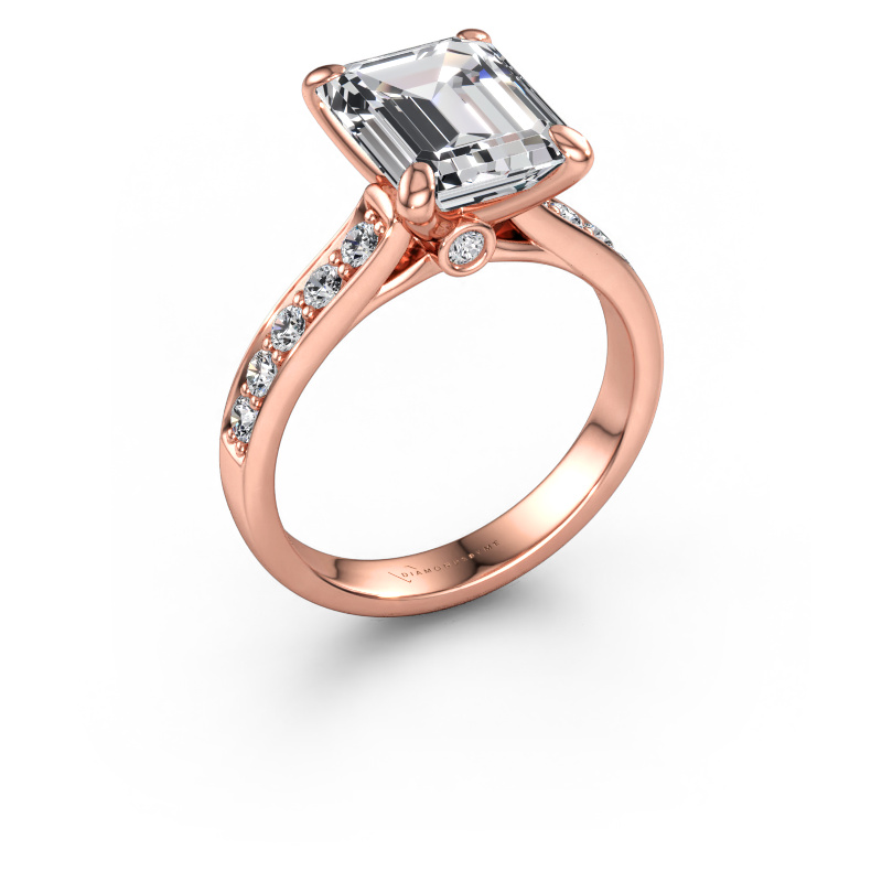 Immagine di Anello di fidanzamento Valorie eme 2 585 oro rosa Diamante 3.84 crt