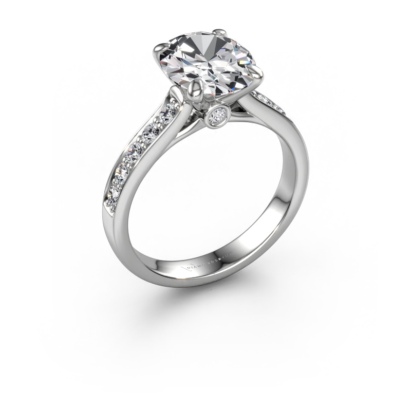 Image of Engagement ring Valorie ovl 2 950 platinum Lab grown diamond 3.04 crt