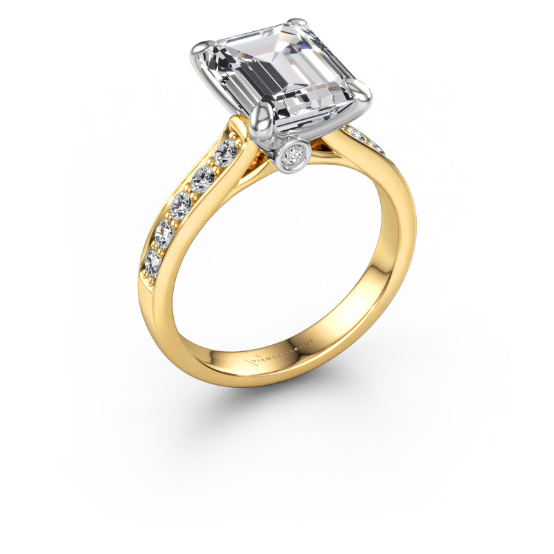 Immagine di Anello di fidanzamento Valorie eme 2 585 oro Diamante 3.84 crt