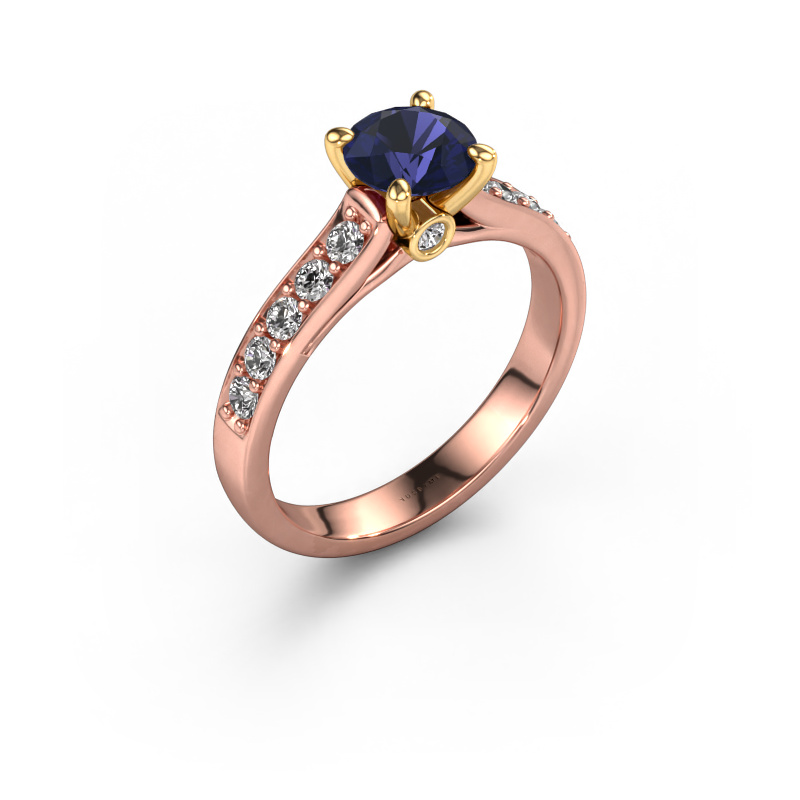 Image of Engagement ring Valorie RND 2 585 rose gold Sapphire 6.5 mm