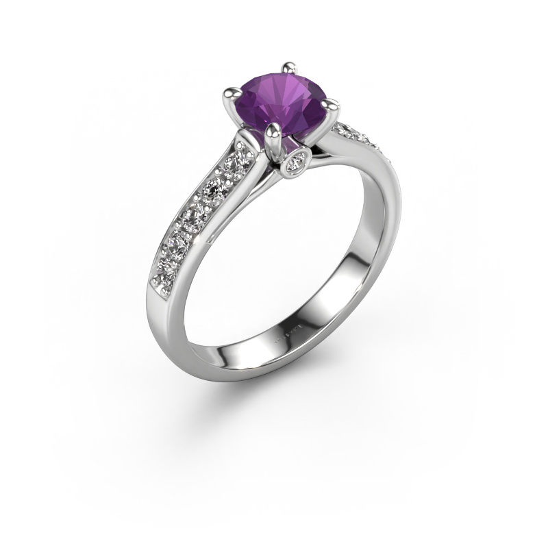 Bild von Verlobungsring Valorie RND 2 950 Platin Amethyst 6.5 mm