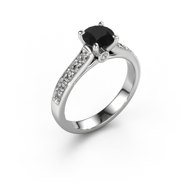 Image of Engagement ring Valorie RND 2 950 platinum Black diamond 1.69 crt