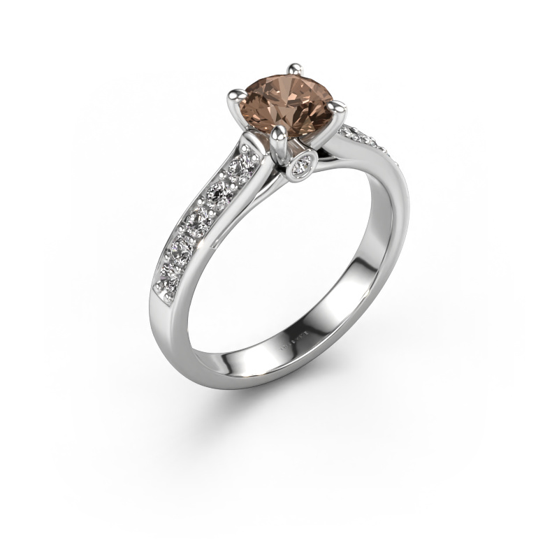 Image of Engagement ring Valorie RND 2 950 platinum Brown diamond 1.39 crt