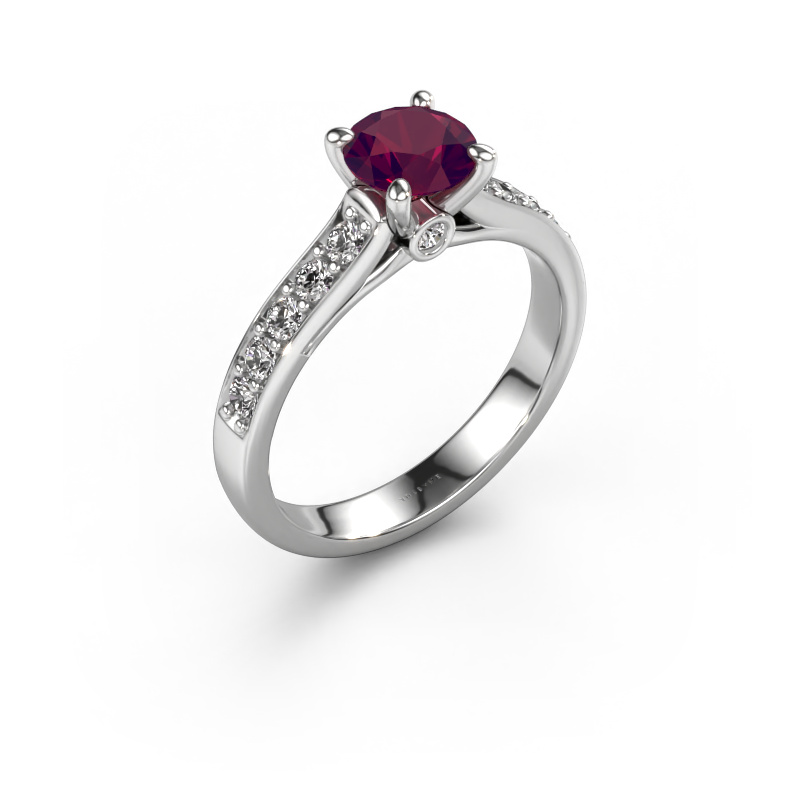 Bild von Verlobungsring Valorie RND 2 950 Platin Rhodolit 6.5 mm