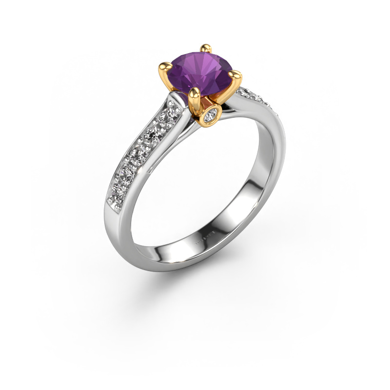 Image of Engagement ring Valorie RND 2 585 white gold Amethyst 6.5 mm