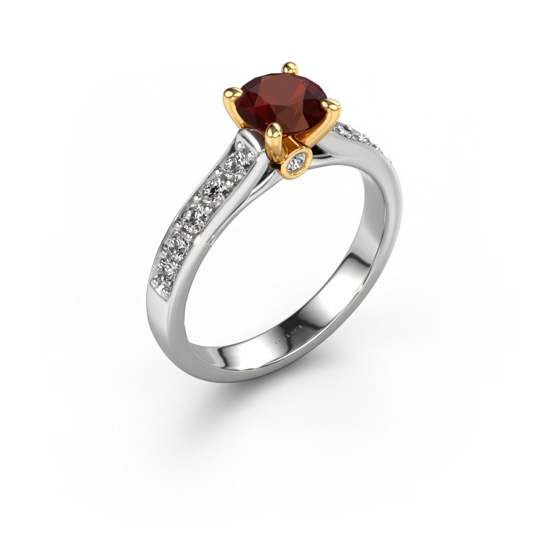 Bild von Verlobungsring Valorie RND 2 585 Weißgold Granat 6.5 mm