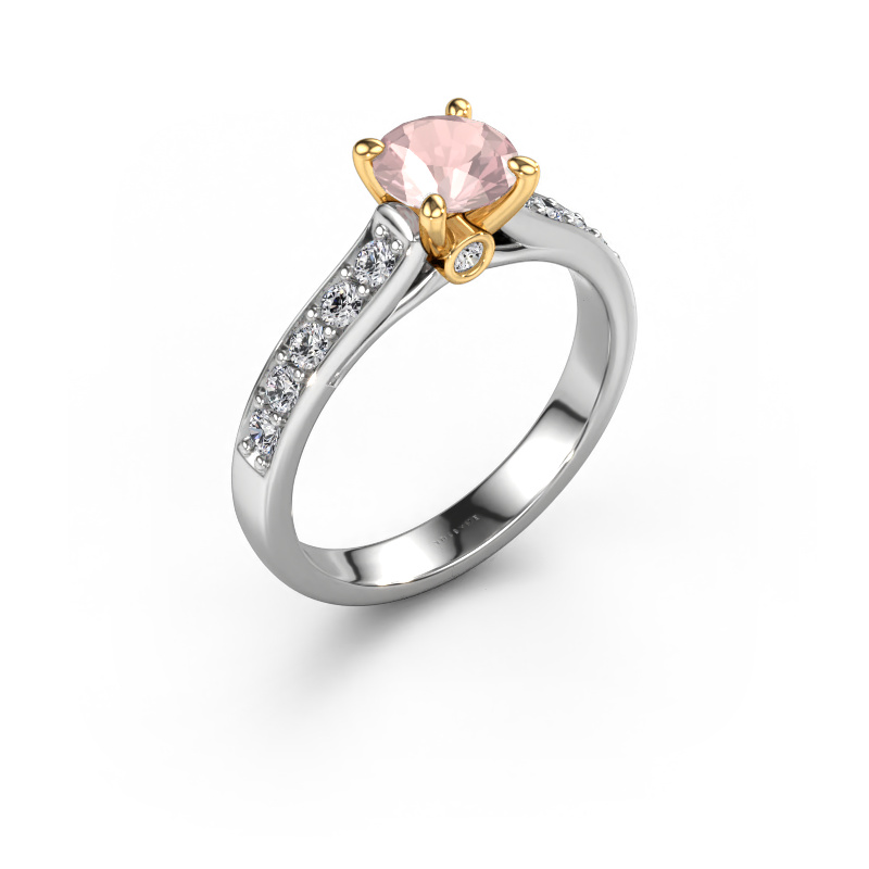 Bild von Verlobungsring Valorie RND 2 585 Weißgold Morganit Champagner 6.5 mm
