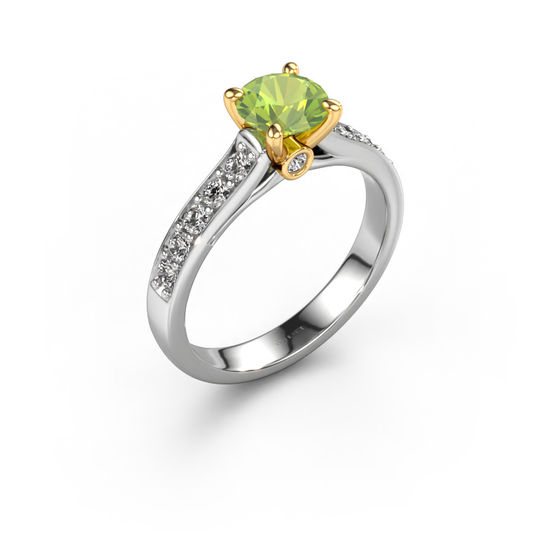 Bild von Verlobungsring Valorie RND 2 585 Weißgold Peridot 6.5 mm