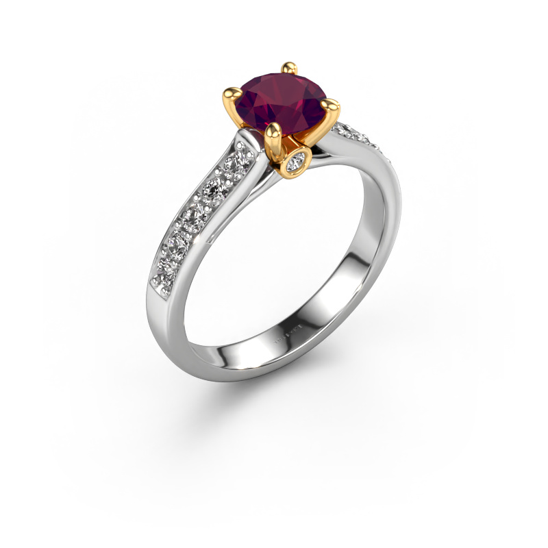 Image de Bague de fiançailles Valorie RND 2 585 or blanc Rhodolite 6.5 mm
