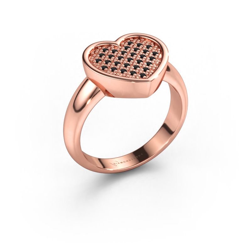 Bild av Ring Veerle 585 roséguld Svart diamant 0.18 crt