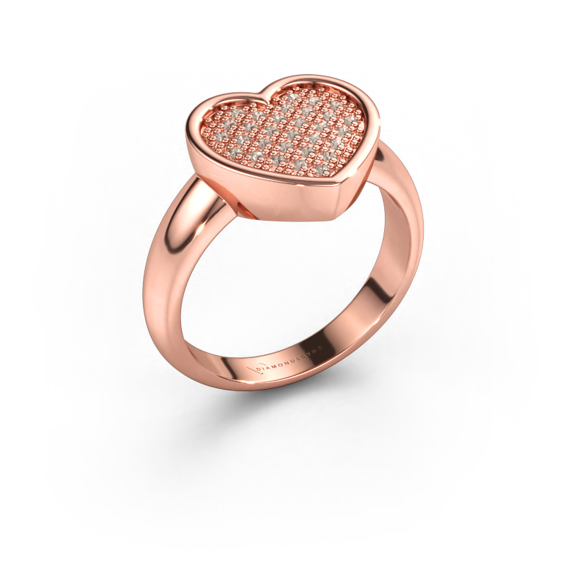 Immagine di Anello Veerle 585 oro rosa Diamante marrone 0.15 crt