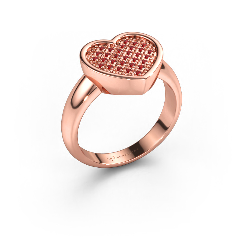 Immagine di Anello Veerle 585 oro rosa Rubino 1 mm