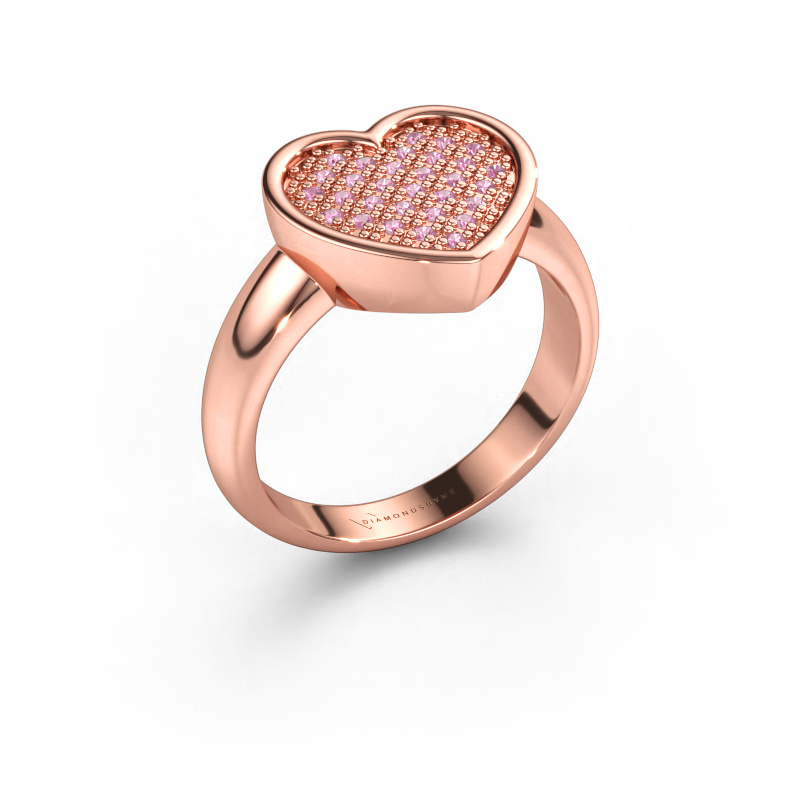 Bild av Ring Veerle 585 roséguld Rosa safir 1 mm