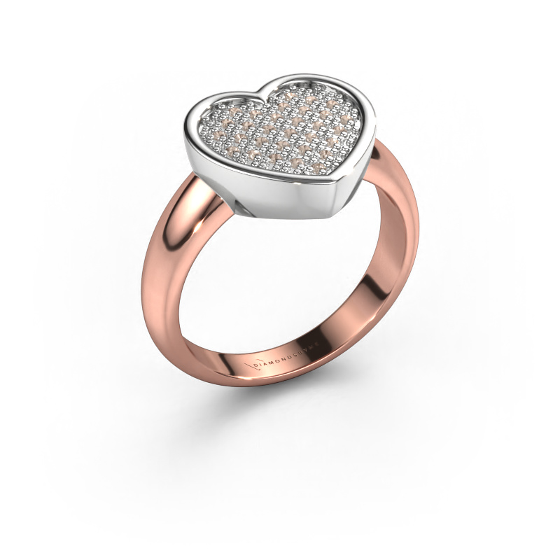 Image of Ring Veerle 585 rose gold Brown diamond 0.15 crt