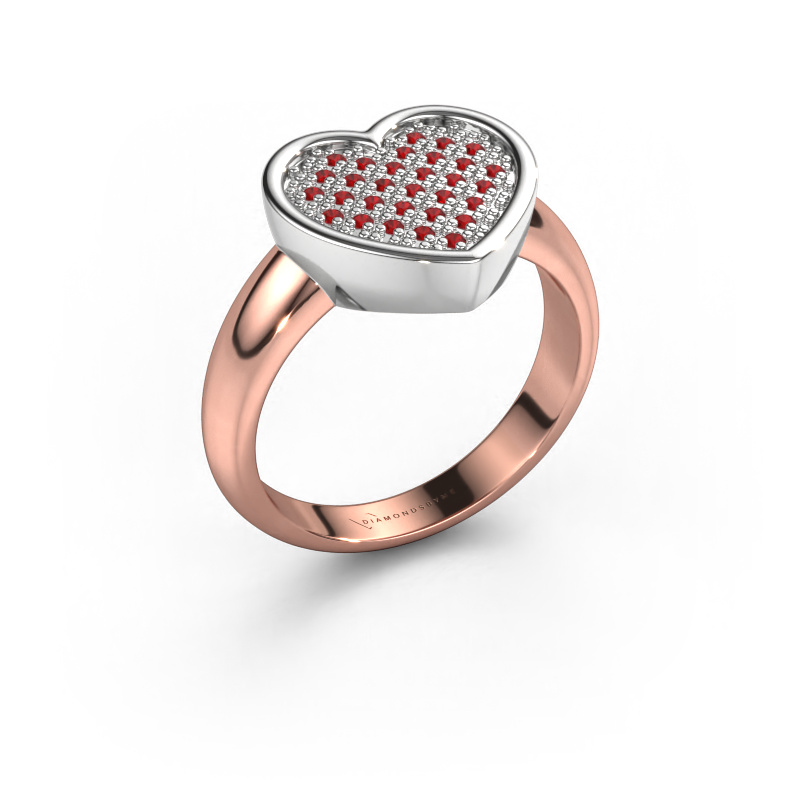 Bild von Ring Veerle 585 Roségold Rubin 1 mm
