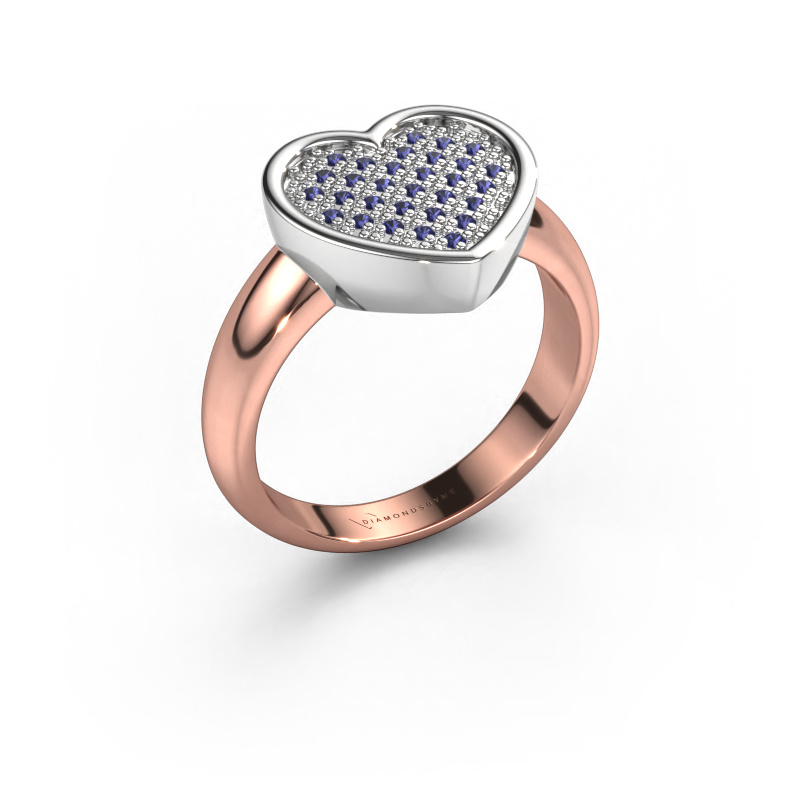 Image of Ring Veerle 585 rose gold Sapphire 1 mm