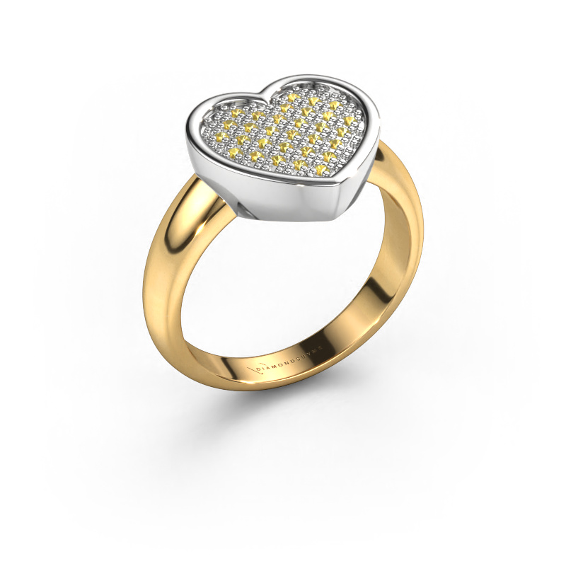 Afbeelding van Ring Veerle 585 goud Gele saffier 1 mm